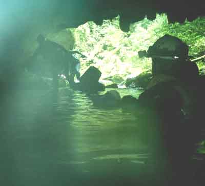 Entrance to upstream 
  Snail Shell Cave Tennessee - August 2004